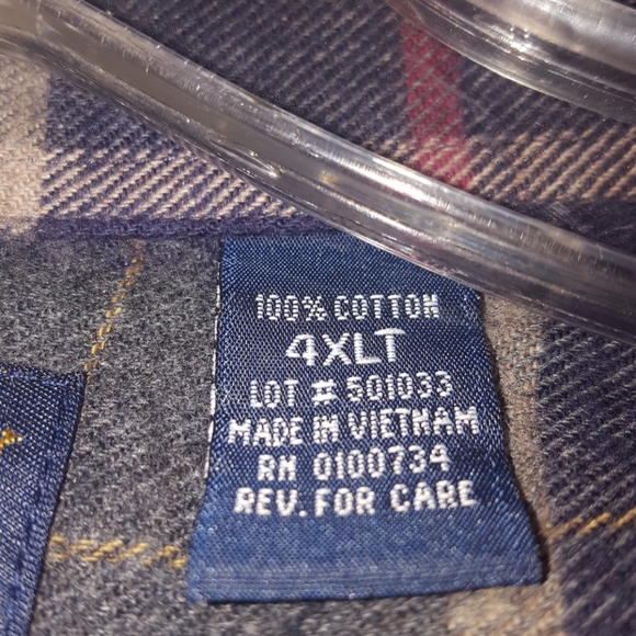 FALCON BAY 4XLT L/S PLAID DRESS SHIRT NEW - Picture 2 of 2